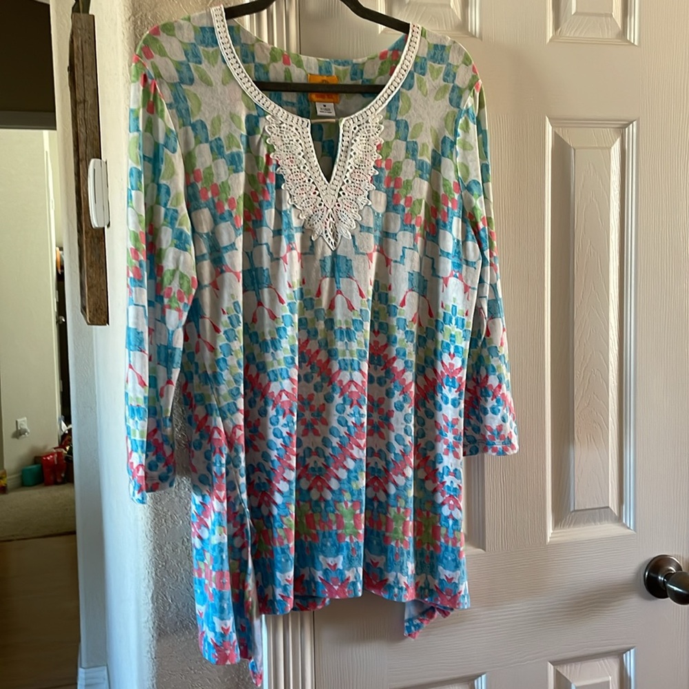 Ruby Rd 3/4 sleeve Tunic top M